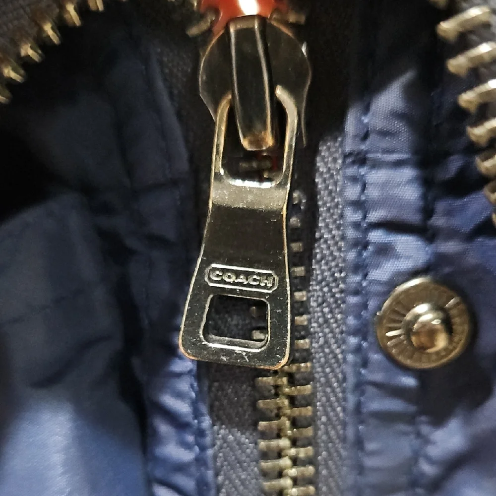 Coach Womens Navy Nylon Lightweight  Jacket Size Small